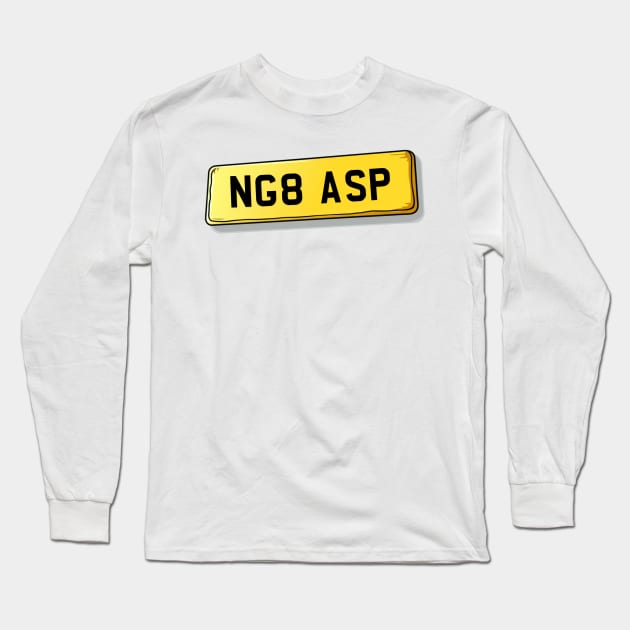 NG8 ASP Aspley Number Plate Long Sleeve T-Shirt by We Rowdy